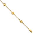 thumbnail image 4 of 14K Yellow Gold Brushed & Polished Hearts Bracelet, 4 of 7