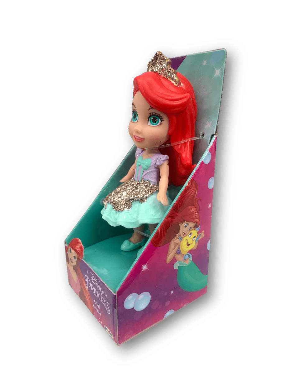Disney Princess Ariel Blue Dress Mini Gold Glitter Toddler Doll New with Box
