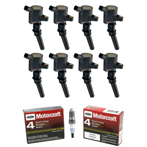 Set of 8 ISA Ignition Coils & 8 Motorcraft Brand Spark Plugs Compatible with 1998-2019 Ford E150 E250 E350 E450 and F150 F250 F350 4.6L 5.4L 6.8L Replacement for FD503 SP479