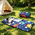 thumbnail image 3 of Wake In Cloud - Toddler Nap Mat with Pillow and Blanket, 100% Cotton Fabric, for Ages 3 Plus in Daycare Kindergarten Preschool, Roll Up Sleeping Bag, (Style#1), 3 of 5