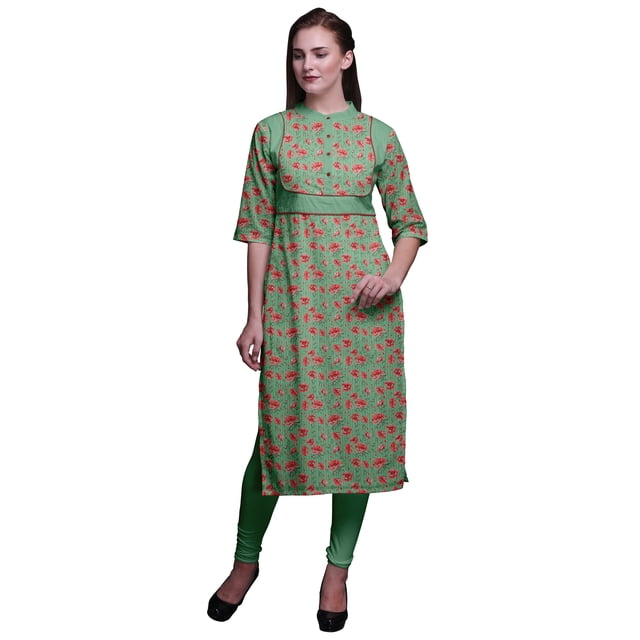 Bimba Kurtis Droits pour Femmes Kurti Longue Imprimée Robe Haut Indien
