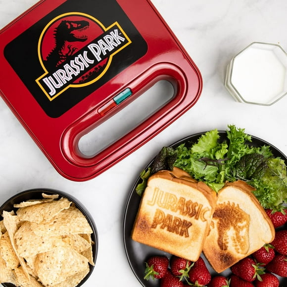 Máquina de Queso a la Parrilla Uncanny Brands Jurassic Park Verde Compacta para Interiores