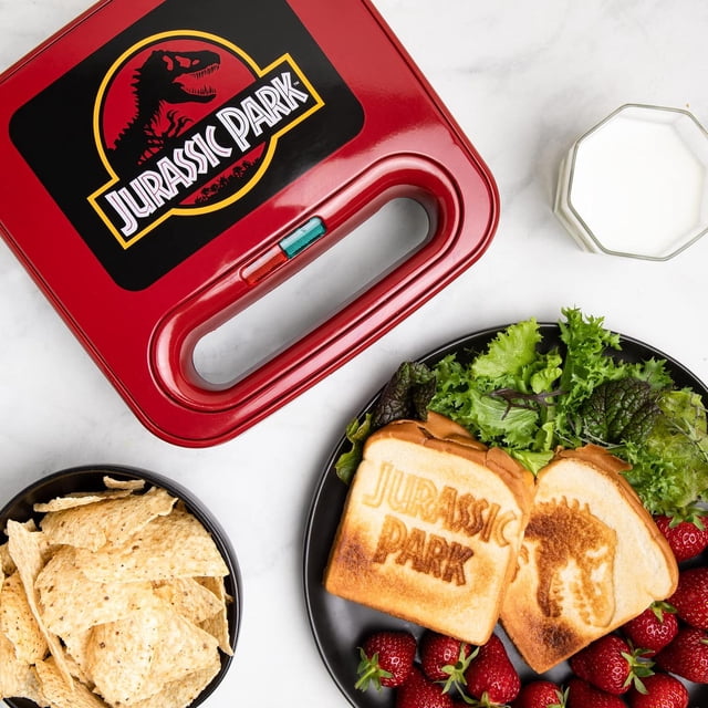 Máquina de Queso a la Parrilla Uncanny Brands Jurassic Park Verde Compacta para Interiores