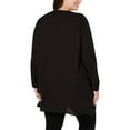 thumbnail image 2 of Anne Klein Womens Plus Printed Slash Neck Tunic Top Black 1X, 2 of 2
