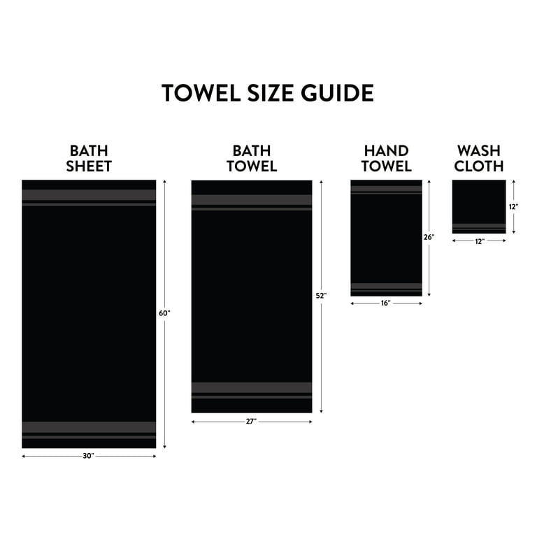 Mainstays 100 Cotton Bath Sheet Super Soft and Highly Absorbent Basic Solid Premium Cotton Bath Sheet for Bathroom Hotels Spa and Gym black Walmart