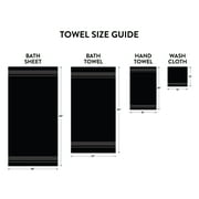 Mainstays Basic Hand Towel, Soft 100% Cotton and highly absorbent Hand Towel, Black
