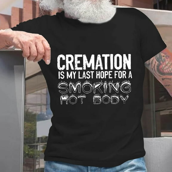 Awdenio Mens T-shirt Letter Printed Round Neck Short Sleeved Top Short Sleeved Round Neck Top/Shirt for Summer Daily Wear,Size S-2XL