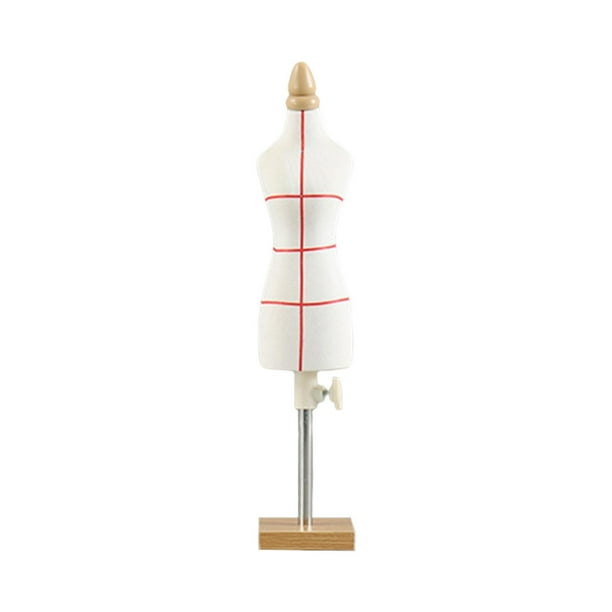 Maniquí de moda decorativo para vestido de muñeca, modelo de mini modista, soporte decorativo 26 cm y base cuadrada