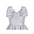 thumbnail image 5 of Girls Dress Gray Hi-lo Pearl Organza Bow Bridesmaid Pageant Wedding 8 Years, 5 of 8