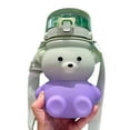 thumbnail image 1 of Billuyoard Botella de agua con asa Pajita Animal A prueba de fugas Deportes al aire libre Drinkware Office Pop Up Drinking Reutilizable Niños Almacenamiento y organización del hogar 1400ML Verde, 1 of 6