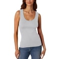 thumbnail image 3 of LILIYA Womens Tank Tops Loose Fit Casual Solid Summer Tank Tops Adjustable Straps Fitted Square Neck High Strechy Sleeveless Camisoles for Women Button Casual Henley Tops Shirts, 3 of 5