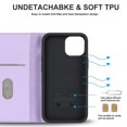 thumbnail image 5 of Funda antirrobo con cierre magnético para iPhone 13 Mini, compatible con carga magnética, piel sintética y TPU, diseño tipo cartera, ranuras para tarjetas, 5 of 5