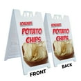 thumbnail image 2 of A-frame Sidewalk Homemade Potato Chips 24" x 36" Double Sided A-Frame Sidewalk Sign, Includes 2 Installed Vinyl Decals | Foldable Portable White Signicade Sandwich Board Signs, 2 of 5
