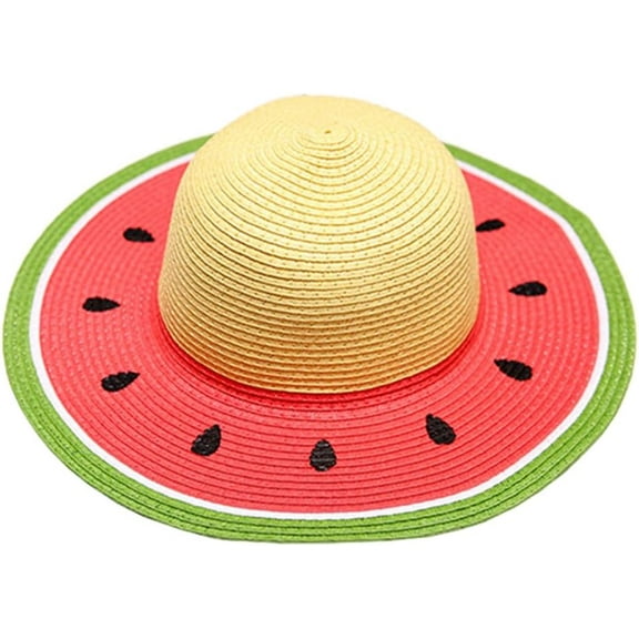 Watermelon Straw Sun Hat Wide Brim UV Protection for Beach Travel Outdoor Fun Breathable Design for All Day Comfort Present for Years