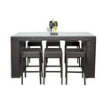 TK Classics Belle 7 Piece Wicker Bar Height Patio Dining Set
