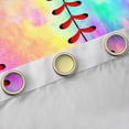 thumbnail image 4 of jejeloiu Colorful Tie Dye Curtains and Drapes,Girls Baseball Black Out Curtains,Sports Game Curtains Pack of 2 (52x63 Each) For Teens,Luxury Bedroom Decor, 4 of 6