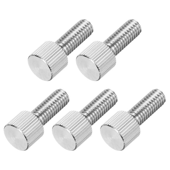 5 Pcs M6 x 16mm Flat Knurled Head Thumb Screws for Electronic, Machine