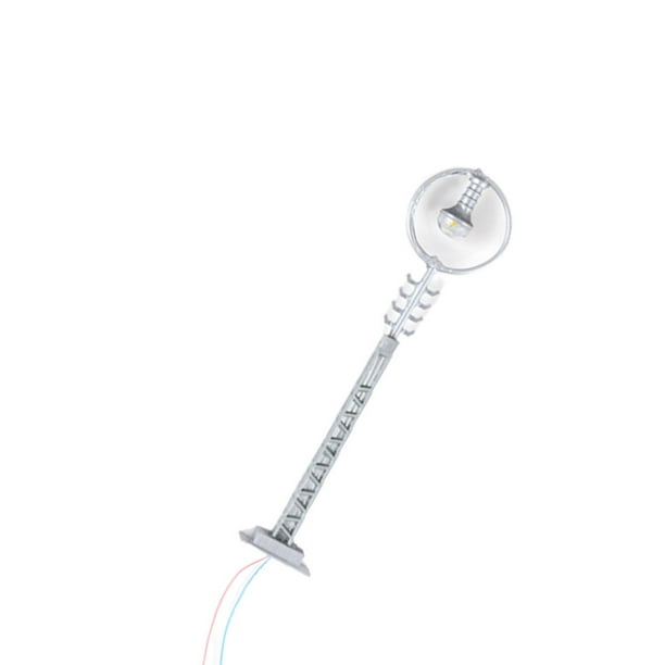 Naiovety Lámpara de señal LED decorativa a escala 1:87, modelo de farola, accesorios para micropaisaje, arena, modelos de poste de luz DIY, Artesanía Plata (luz blanca)