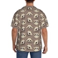 thumbnail image 3 of Sikiie Raccoon Men's Wrinkle Free Untucked Cuban Shirt Business Casual Button Down Shirts Short Sleeve Shirt3X-Large, 3 of 5