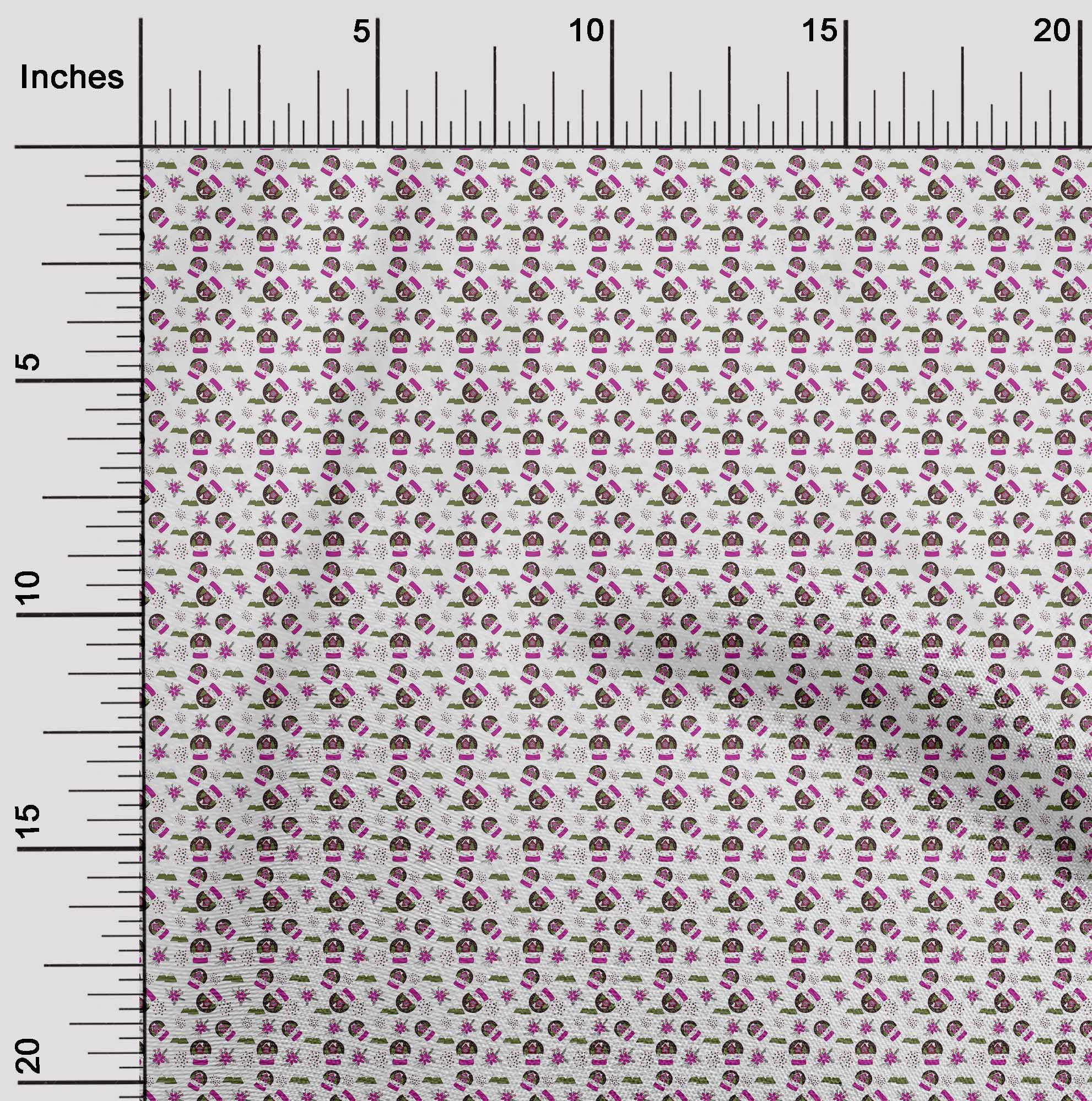 oneOone Cotton Cambric Fuschia Pink Fabric Christmas Sewing Craft Projects Fabric Prints By Yard 42 Inch Wide
