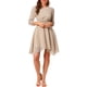 thumbnail image 2 of INSPIRE CHIC Women's Floral Dress Shirred Sleeve Smocked Dresses Beige S, 2 of 6