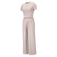 thumbnail image 4 of Conjunto Sexy De 2 Piezas Traje básico de mujer de 2 piezas Ombligo expuesto Casual Vacaciones Vacaciones (Caqui XL) Kuymtek para Mujer Caqui T L, 4 of 8