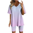 thumbnail image 2 of Nuoqisi Women's 2 Piece Outfits Casual Short Sleeve V-Neck Pullover Tops and Shorts Pants Lounge Sets 2026, 2 of 4