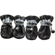 Dog Shoes Waterproof Dog Boots for Small Medium Large Dogs with Soft Anti-Slip Sole, Suitable for Rainy Weather Outdoor Walking, Adjustable Elastic Straps, Reflective at Night(Black, 2)