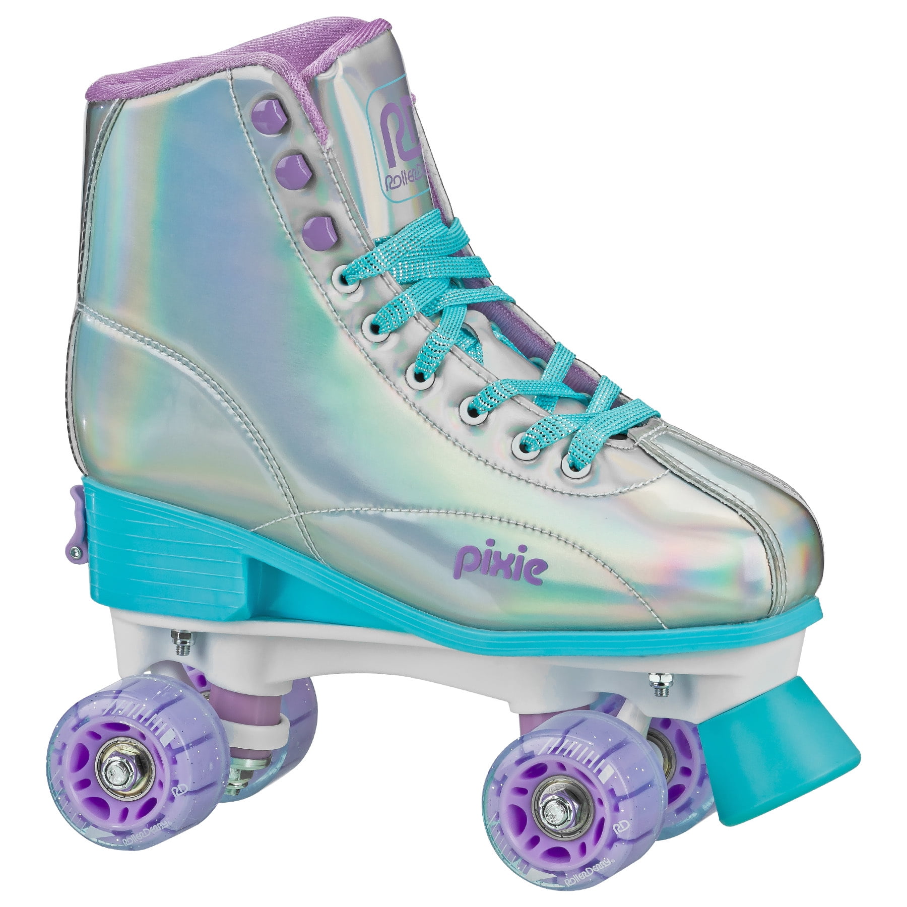 Roller Derby Girls Pixie Holographic Roller Skates with Adjustable sizing (3-6)