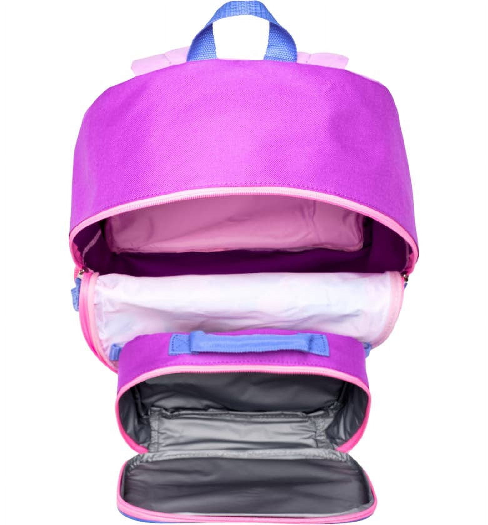 Princess Backpack with Lunchbox, Alternate, color, PURPLE/ PINK MULTI