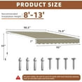 thumbnail image 2 of MEETWARM 8.2'x 6.5' Patio Awning Retractable Awning Cover for Sunshade Shelter, Outdoor Patio Canopy with Manual Crank Handle/Water-Resistant 280g/m² Polyester for Patio, Yard, Balcony, Beige, 2 of 7