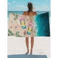 thumbnail image 3 of Beach Towels Quick Dry Absorbent Towels Summer Beach Colorful Slippers Sand Free Beach Towel for Pool Swimming Travel Vacation Ocean Shell Flip Flops Swim Towels, 3 of 7