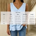 thumbnail image 2 of cocolona Summer Linen Tank Tops for Womens V Neck Sleeveless Asymmetrical Ruffle Hem Shirts Trendy Casual Solid Color Blouses, 2 of 6