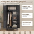 thumbnail image 4 of 71" Tall Metal Armoire Wardrobe Closet, Clothing Storage Cabinet, Freestanding Wardrobe Cabinet with 4 Adjustable Shelves for Bedroom, Office, Garage, 4 of 15