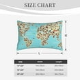 thumbnail image 4 of Susaid World Travel Line Icons Map Print Pillowcases Multiple Size, Pillow Cover Super Soft Envelope Closure Standard Pillow Case-14"x20", 4 of 6