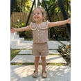 thumbnail image 6 of BemeyourBBs 2Pcs Toddler Baby Girls Summer Outfits Cute Infant Girls Summer Sleeveless Doll Collar Plaid Print Vest Tank Tops and Elastic Waist Shorts Set, 6 of 9