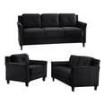 thumbnail image 1 of LifeStyle Solutions Hartford Ensemble de Canapé en Microfibre 3 Pcs, Noir, 1 of 2