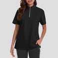 thumbnail image 6 of Womens Professional Medical Scrub Top with Zipper Collar and Functional Pockets Black 2XL, 6 of 6