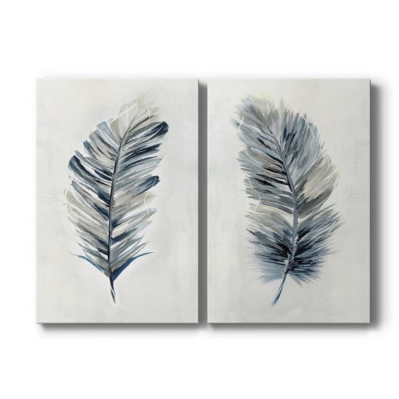 Wexford Home Soft Feathers - 8" x 12" Wrapped Canvas Prints (Set of 2), Ready to Hang