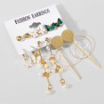thumbnail image 1 of Aitna Set De Pendientes De Oro Vintage Francés Creativo Con Incrustaciones De Perla Geométrica Corazón Gao Jiahui unisex, 1 of 2