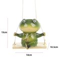 thumbnail image 2 of Creative Resin Frog Ornament Garden Home Cartoon Cute Desktop Decoration Handcrafted Statue Lawn Ornament 14 * 10.5 * 15cm, 2 of 5