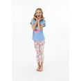 thumbnail image 3 of Sleep On It Girls Blossoming Dreams 2-Piece Capri Legging Pajama Sleep Set - Blue, L(14/16), 3 of 5
