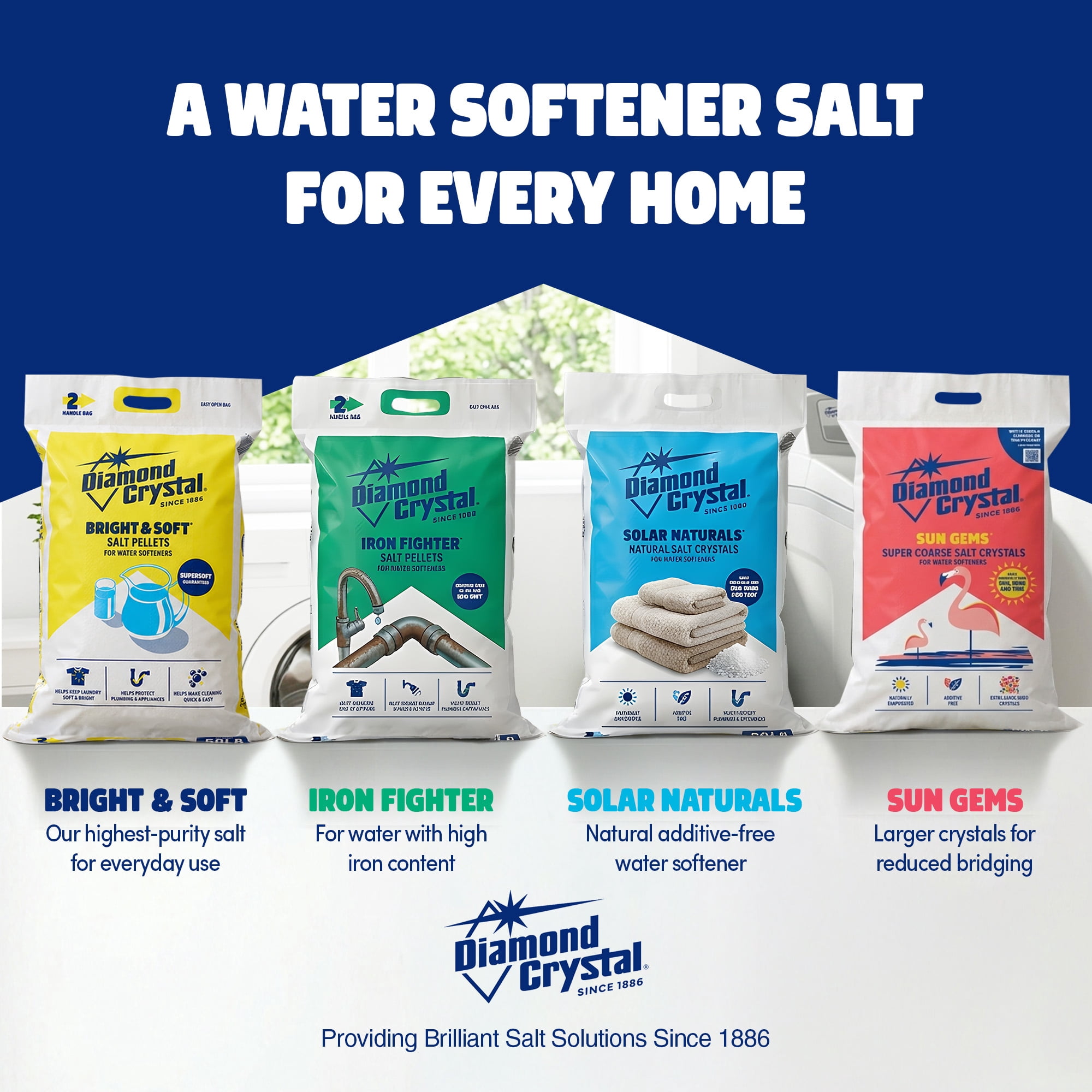 Diamond Crystal? Solar Naturals? Salt Crystals for Water Softeners 40 lb. Bag