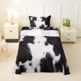 thumbnail image 2 of Manfei Farm Cow Spot Twin Sheets 3pcs,Minimalist Animal Pattern Bedding,Black White,1 Flat Sheet,1 Fitted Sheet and 1 Pillowcase, 2 of 6