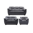 thumbnail image 1 of Sala de Piel Genuina, Sofa, Love y Sillón, 3 Piezas, Mod. Toscana, Gris Oxford, 1 of 6