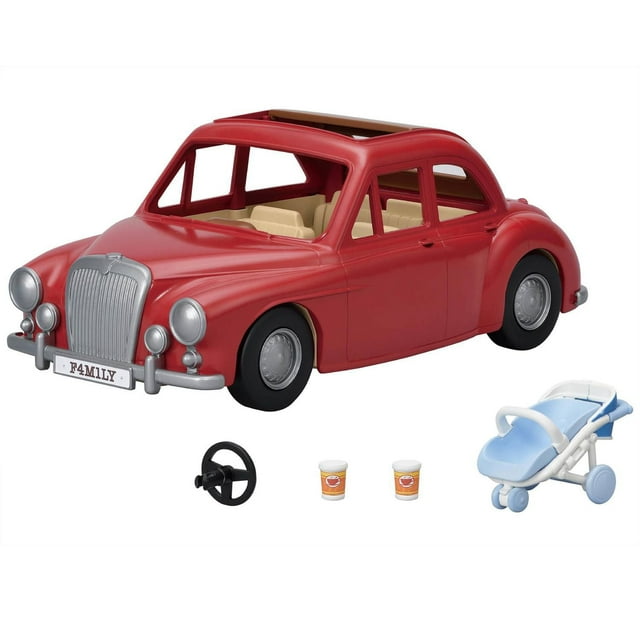 Calico Critters Family Cruising Car, Toy Vehicle for Dolls with Baby Stroller Included