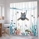 thumbnail image 3 of Cortina De Ducha 180 X 180 Cm Buceo Gato Océano Impreso Cortina De Baño Impermeable Lavable Anti Rápido Tejido De Poliéster Accesorio De Baño con 12 Ganchos, 3 of 5