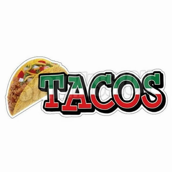 SignMission D-Tacos Tacos Concession Decal Mexican Stand Cart Trailer Sign