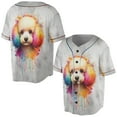 thumbnail image 3 of Watercolor Drip Poodle Pop Art Colorful Portrait Artwork All Over Print 3D Baseball Shirt Poodles Dog Lover Gifts Idea Softball Sport - 01009, 3 of 6
