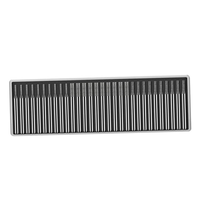 Juego de 30 brocas de diamante, fresas y accesorios para herramientas rotativas, grano 150, 1 mm/2 mm/2,5 mm, para procesamiento de gemas y joyería.
